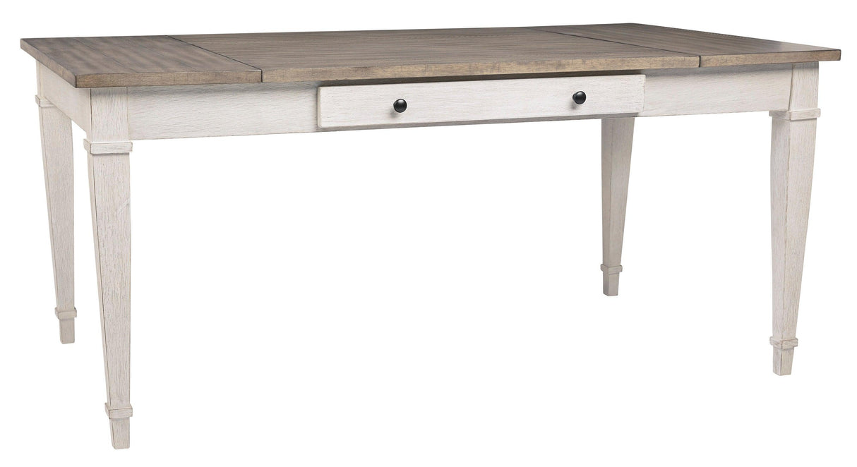 Skempton White/Light Brown Rectangular Dining Set by Ashley at Eve Furniture