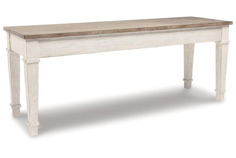 Skempton White/Light Brown Storage Bench by Ashley at Eve Furniture