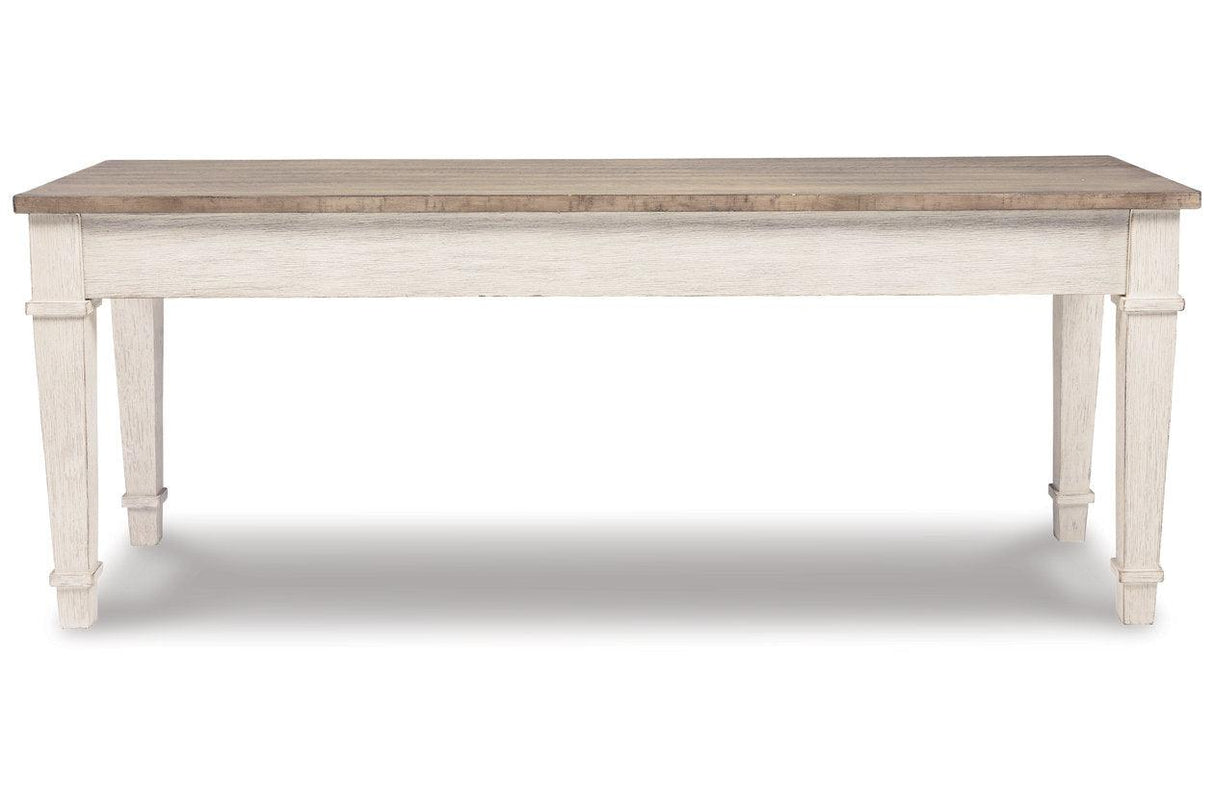 Skempton White/Light Brown Storage Bench by Ashley at Eve Furniture