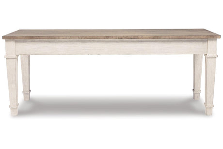 Skempton White/Light Brown Storage Bench by Ashley at Eve Furniture