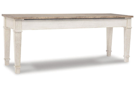 Skempton White/Light Brown Storage Bench by Ashley at Eve Furniture