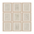 Sketch Collection (Set of 9) by Mercana Studio a Hand Embellished Framed Art Print Matted under Glas by Mercana at Eve Furniture
