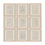 Sketch Collection (Set of 9) by Mercana Studio a Hand Embellished Framed Art Print Matted under Glas by Mercana at Eve Furniture