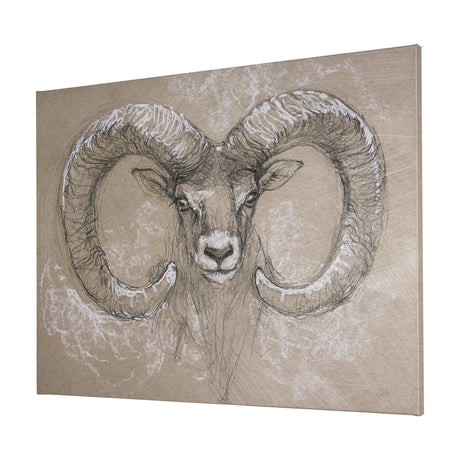 Sketch of animal I (Wild sheep) by Mercana Studio a Hand Embellished Textured Canvas by Mercana at Eve Furniture