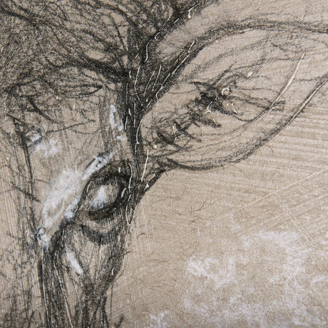 Sketch of animal I (Wild sheep) by Mercana Studio a Hand Embellished Textured Canvas by Mercana at Eve Furniture