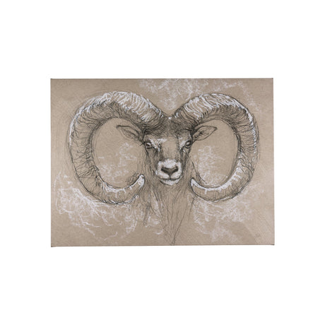 Sketch of animal I (Wild sheep) by Mercana Studio a Hand Embellished Textured Canvas by Mercana at Eve Furniture