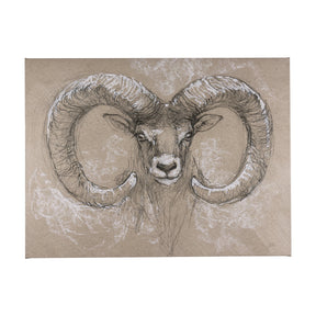 Sketch of animal I (Wild sheep) by Mercana Studio a Hand Embellished Textured Canvas by Mercana at Eve Furniture