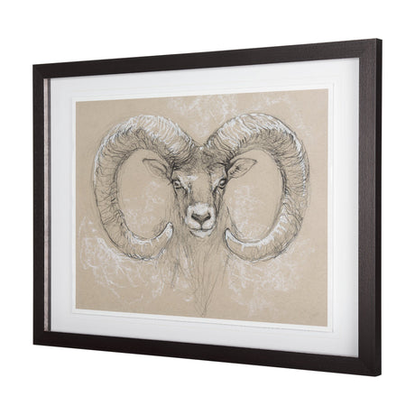 Sketch of animal I (Wild sheep) Mercana Studio Hand Embellished Framed Art Print Matted under Glass by Mercana at Eve Furniture