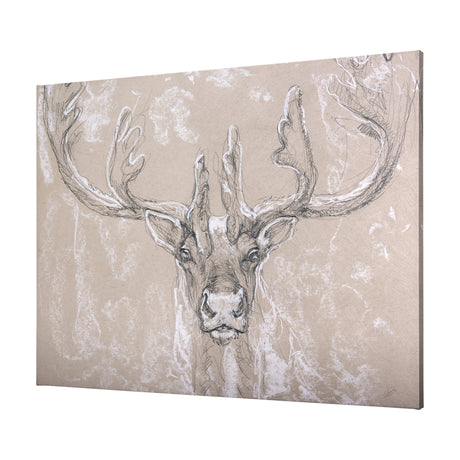 Sketch of animal II (Caribou) by Mercana Studio a Hand Embellished Textured Canvas by Mercana at Eve Furniture