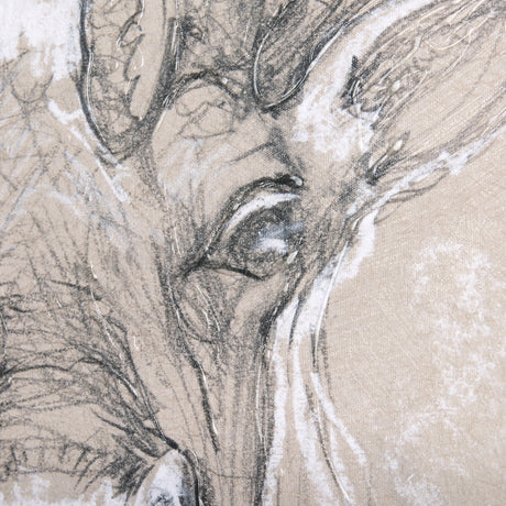 Sketch of animal II (Caribou) by Mercana Studio a Hand Embellished Textured Canvas by Mercana at Eve Furniture