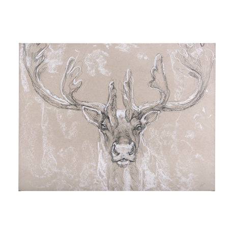 Sketch of animal II (Caribou) by Mercana Studio a Hand Embellished Textured Canvas by Mercana at Eve Furniture