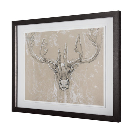 Sketch of animal II (Caribou) by Mercana Studio Hand Embellished Framed Art Print Matted under Glass by Mercana at Eve Furniture