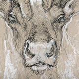 Sketch of animal II (Caribou) by Mercana Studio Hand Embellished Framed Art Print Matted under Glass by Mercana at Eve Furniture