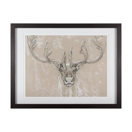 Sketch of animal II (Caribou) by Mercana Studio Hand Embellished Framed Art Print Matted under Glass by Mercana at Eve Furniture