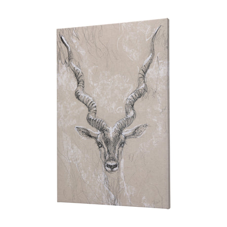 Sketch of animal III (Antelope) by Mercana Studio a Hand Embellished Textured Canvas by Mercana at Eve Furniture