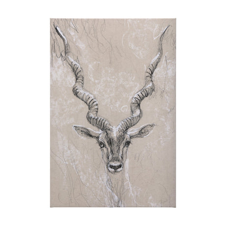 Sketch of animal III (Antelope) by Mercana Studio a Hand Embellished Textured Canvas by Mercana at Eve Furniture