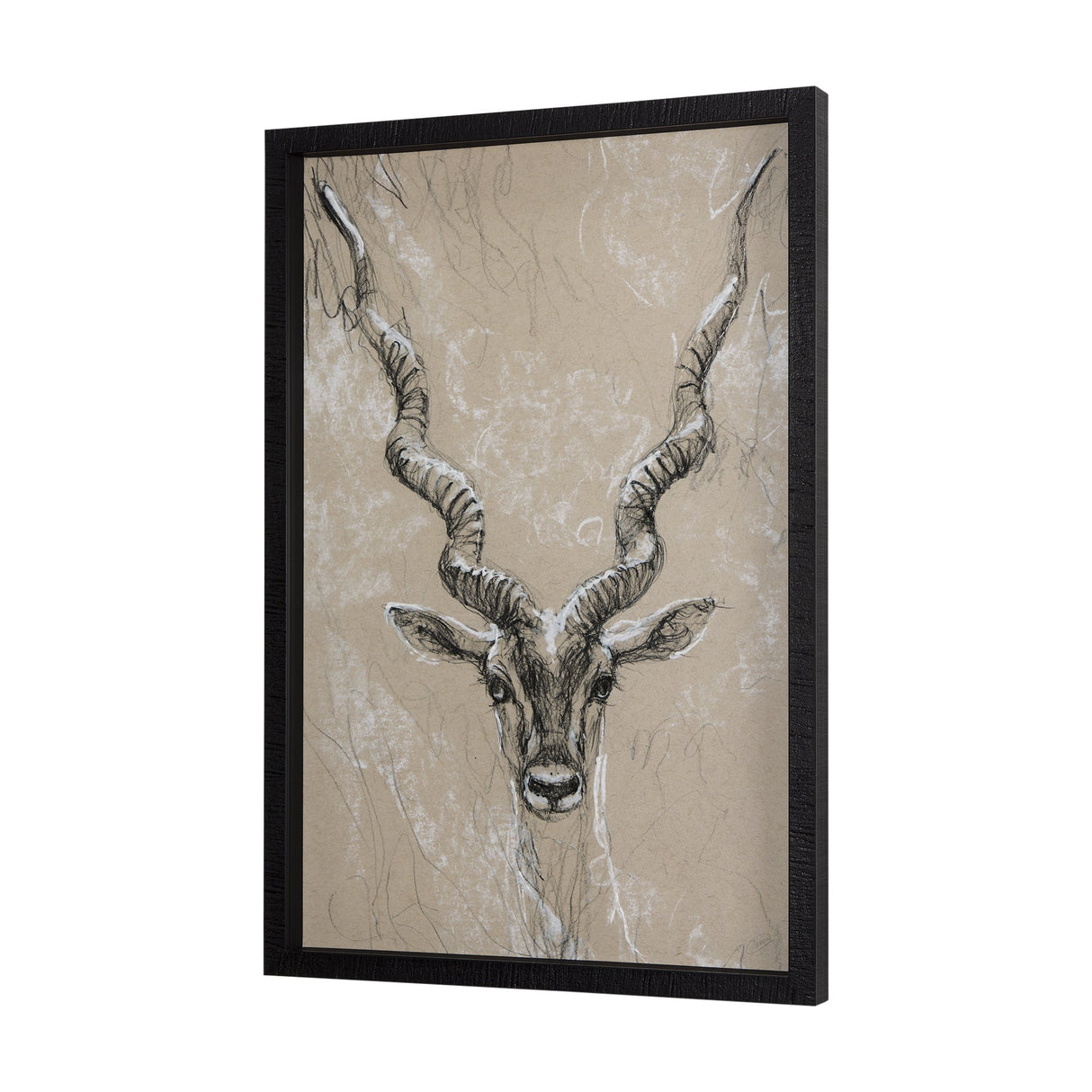 Sketch of Animal III (Antelope) Mercana Studio Hand Embellished Framed Art Print Matted under Glass by Mercana at Eve Furniture