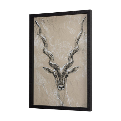 Sketch of Animal III (Antelope) Mercana Studio Hand Embellished Framed Art Print Matted under Glass by Mercana at Eve Furniture