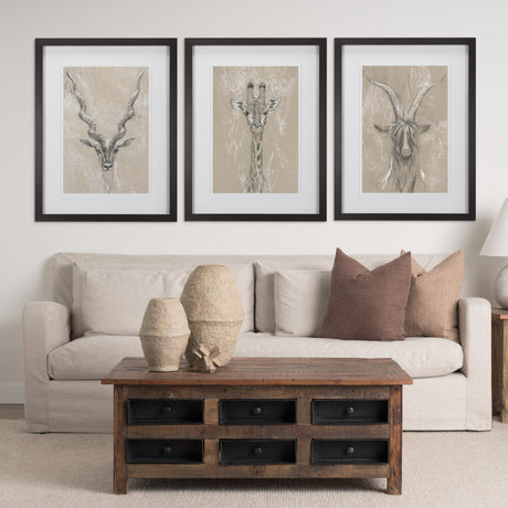 Sketch of Animal III (Antelope) Mercana Studio Hand Embellished Framed Art Print Matted under Glass by Mercana at Eve Furniture