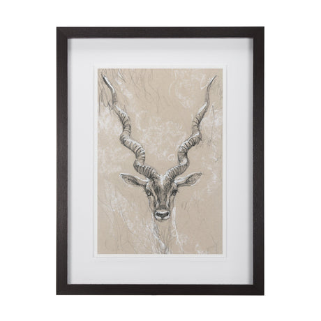 Sketch of Animal III (Antelope) Mercana Studio Hand Embellished Framed Art Print Matted under Glass by Mercana at Eve Furniture