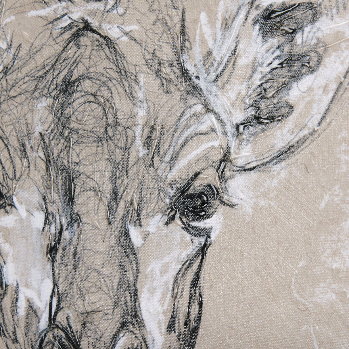 Sketch of animal IV (Giraffe) by Mercana Studio a Hand Embellished Textured Canvas by Mercana at Eve Furniture