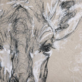 Sketch of animal IV (Giraffe) by Mercana Studio a Hand Embellished Textured Canvas by Mercana at Eve Furniture