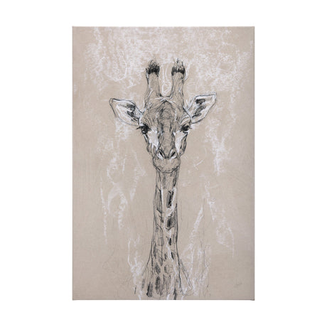 Sketch of animal IV (Giraffe) by Mercana Studio a Hand Embellished Textured Canvas by Mercana at Eve Furniture