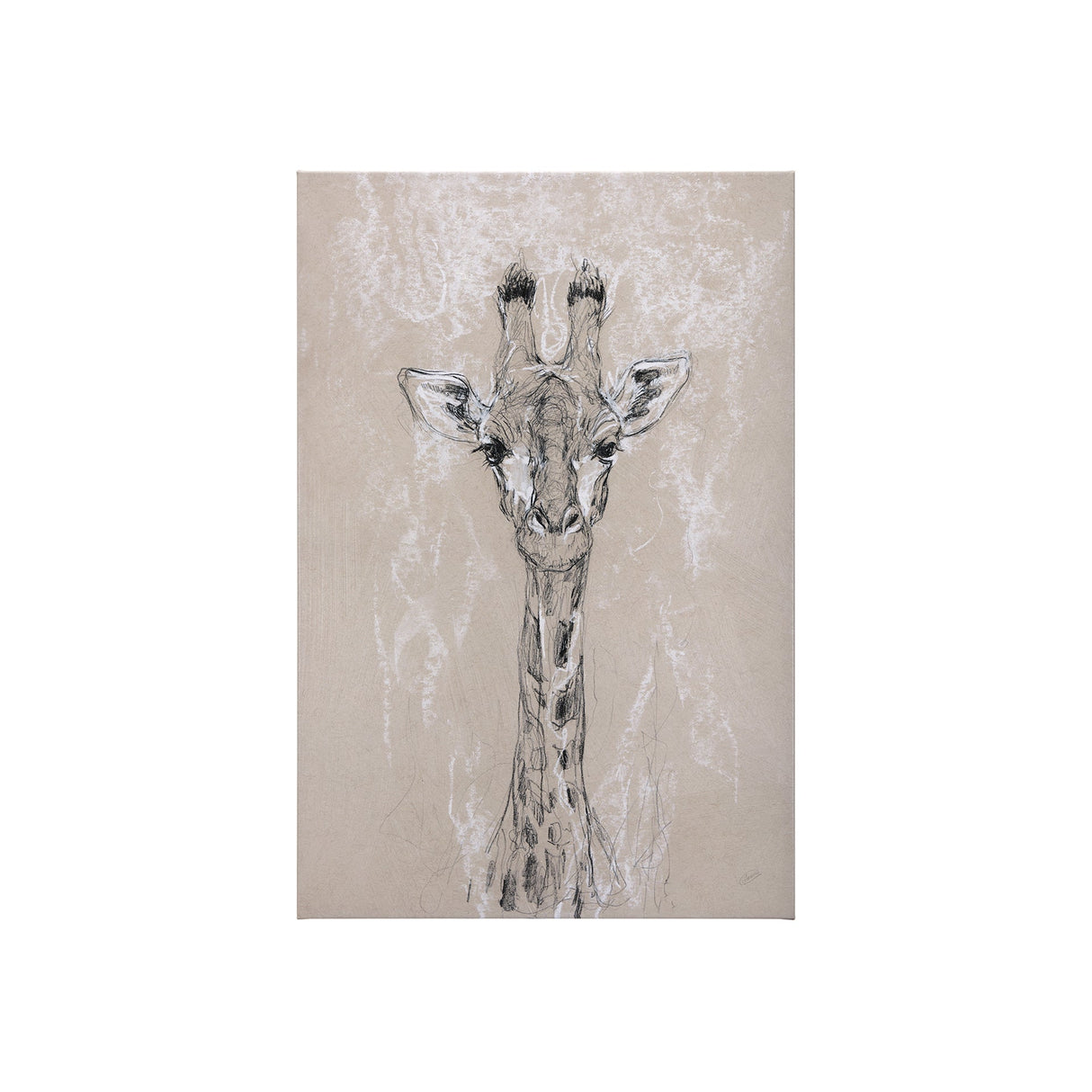 Sketch of animal IV (Giraffe) by Mercana Studio a Hand Embellished Textured Canvas by Mercana at Eve Furniture