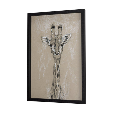 Sketch of Animal IV (Giraffe) by Mercana Studio Hand Embelished Framed Art Print Matted under Glass by Mercana at Eve Furniture