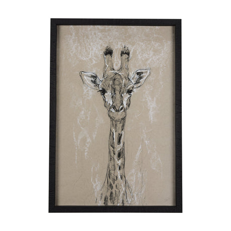 Sketch of Animal IV (Giraffe) by Mercana Studio Hand Embelished Framed Art Print Matted under Glass by Mercana at Eve Furniture