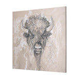Sketch of animal IX (Bison) by Mercana Studio a Hand Embellished Textured Canvas by Mercana at Eve Furniture