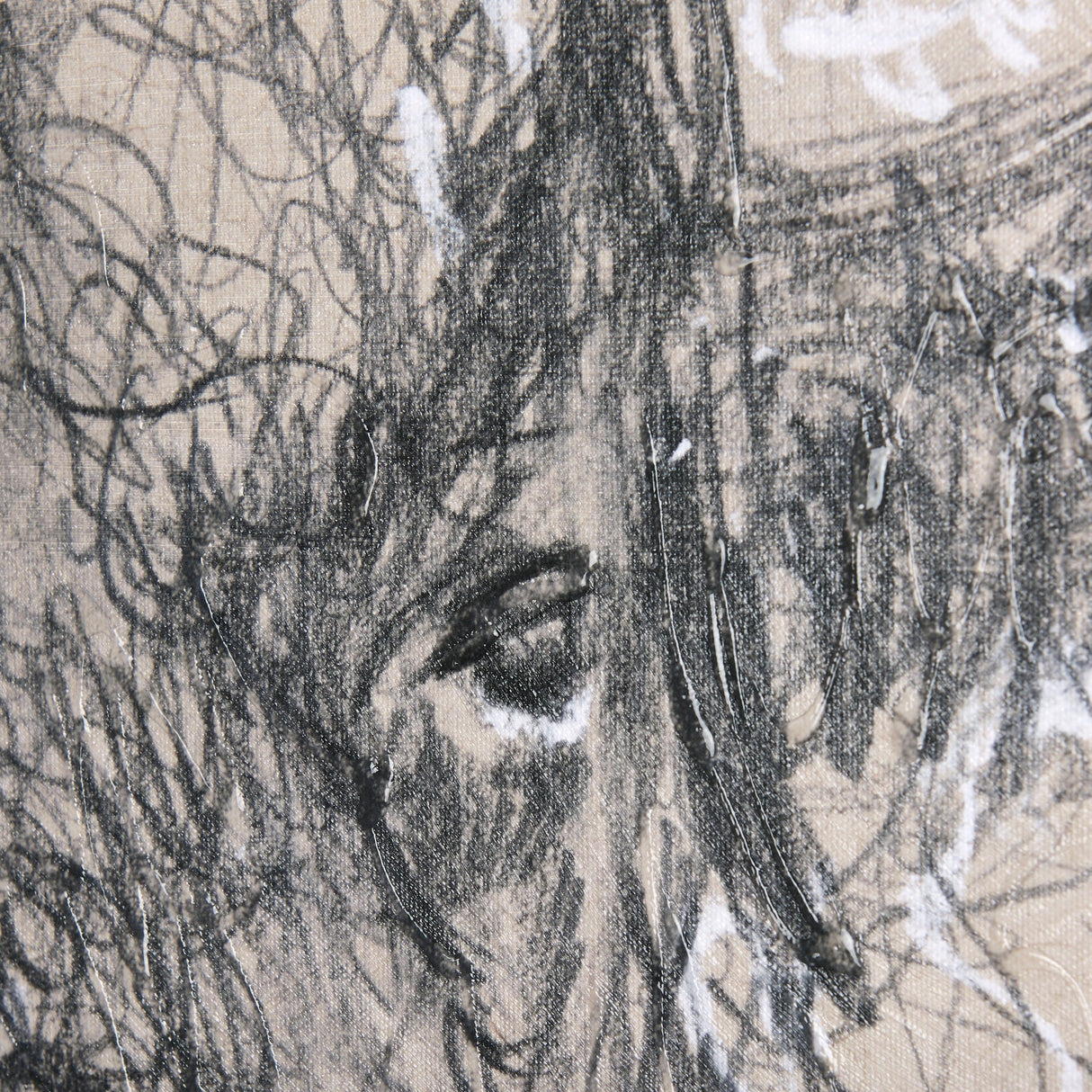 Sketch of animal IX (Bison) by Mercana Studio a Hand Embellished Textured Canvas by Mercana at Eve Furniture