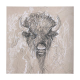 Sketch of animal IX (Bison) by Mercana Studio a Hand Embellished Textured Canvas by Mercana at Eve Furniture