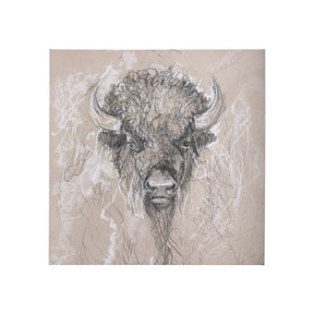 Sketch of animal IX (Bison) by Mercana Studio a Hand Embellished Textured Canvas by Mercana at Eve Furniture