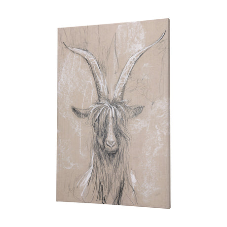 Sketch of animal V (Goat) by Mercana Studio a Hand Embellished Textured Canvas by Mercana at Eve Furniture