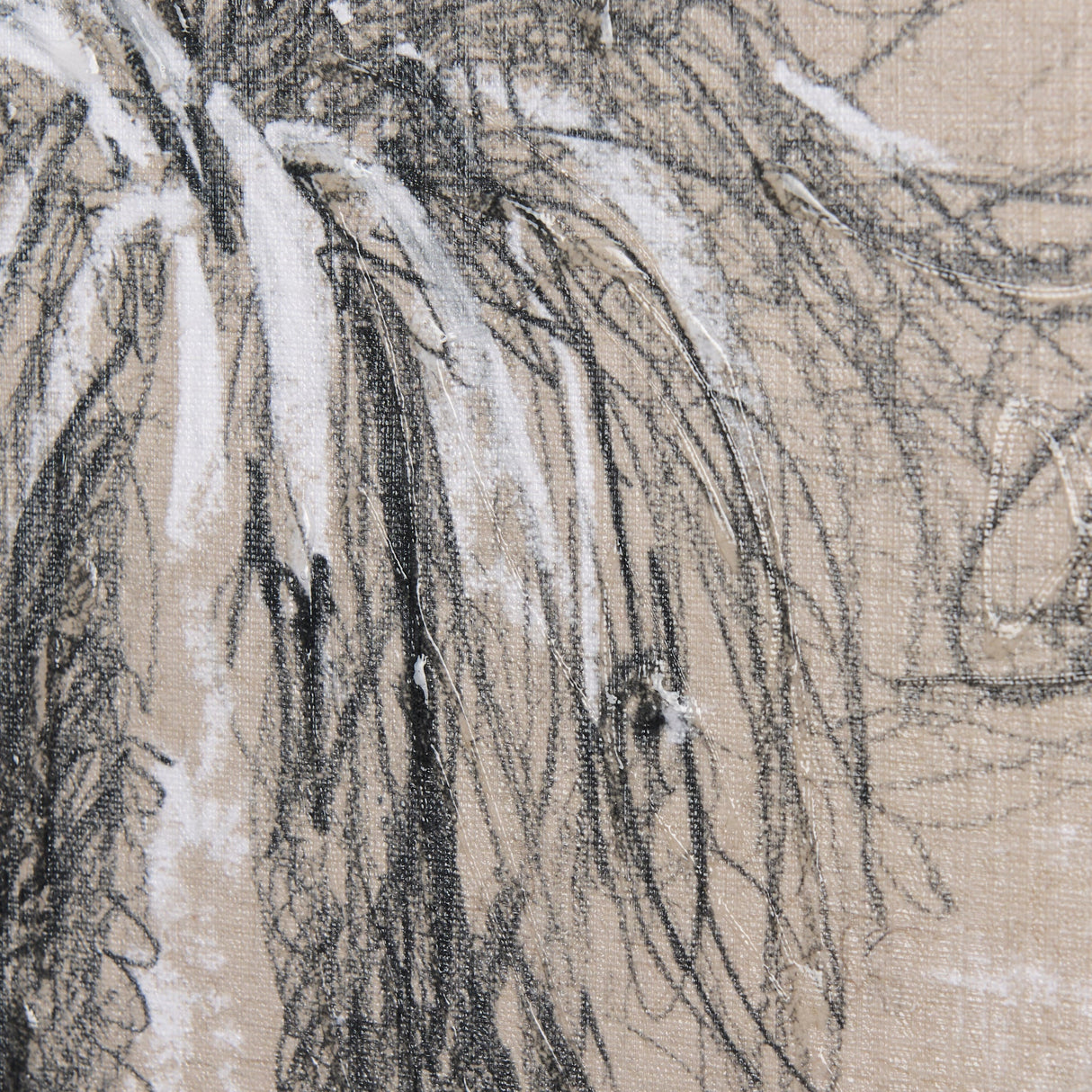 Sketch of animal V (Goat) by Mercana Studio a Hand Embellished Textured Canvas by Mercana at Eve Furniture