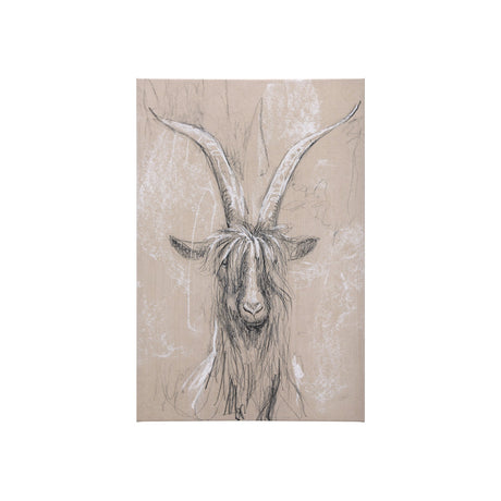 Sketch of animal V (Goat) by Mercana Studio a Hand Embellished Textured Canvas by Mercana at Eve Furniture
