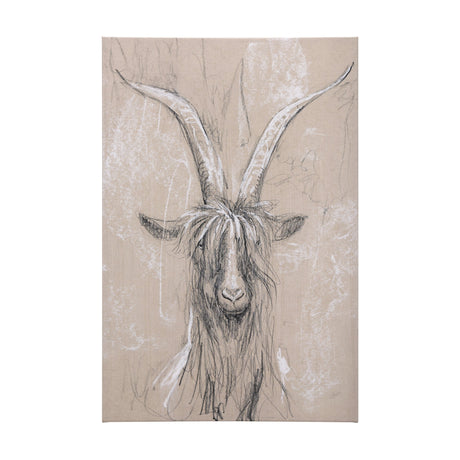Sketch of animal V (Goat) by Mercana Studio a Hand Embellished Textured Canvas by Mercana at Eve Furniture