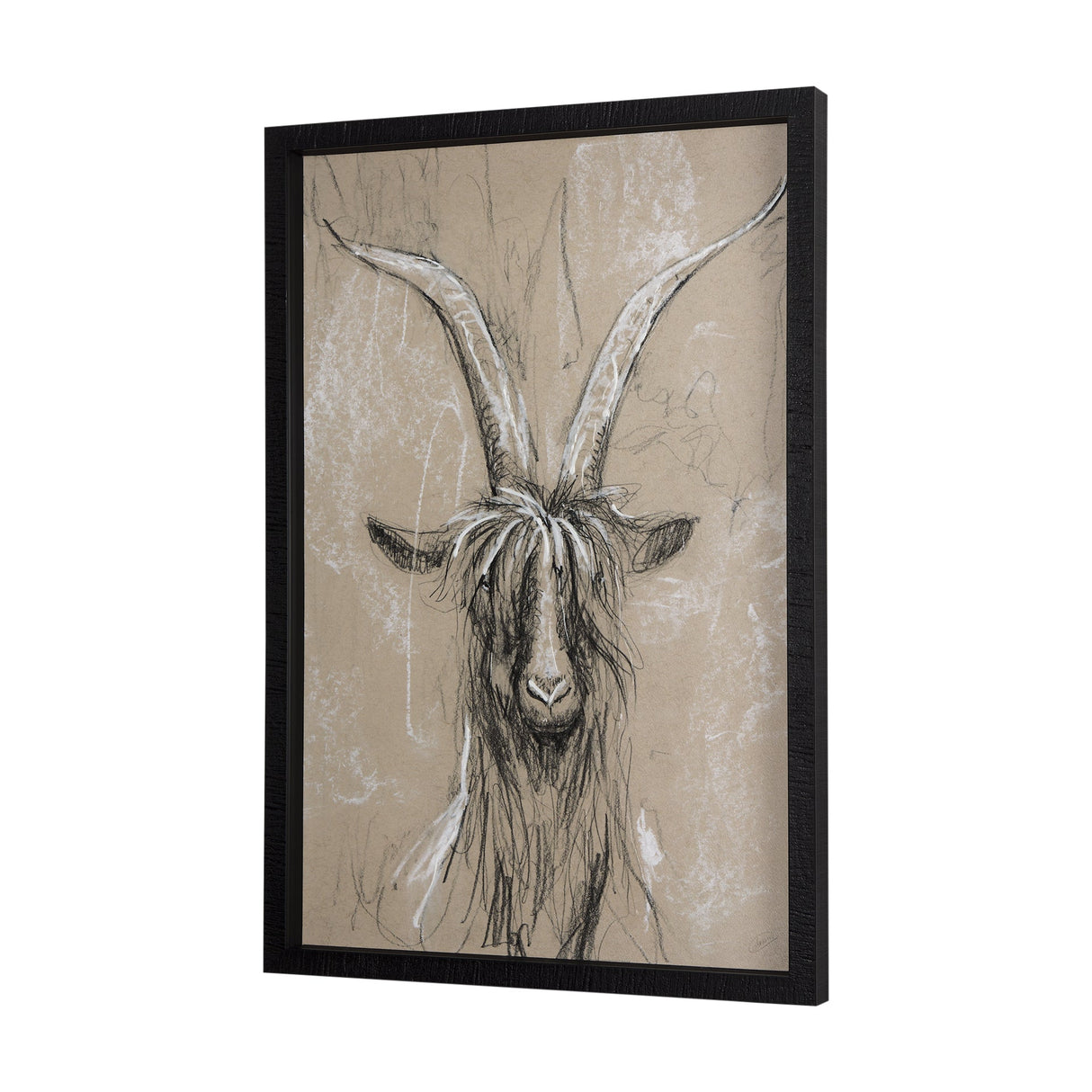 Sketch of Animal V (Goat) by Mercana Studio Hand Embellished Framed Art Print Matted under Glass by Mercana at Eve Furniture