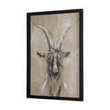 Sketch of Animal V (Goat) by Mercana Studio Hand Embellished Framed Art Print Matted under Glass by Mercana at Eve Furniture