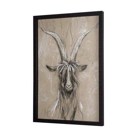 Sketch of Animal V (Goat) by Mercana Studio Hand Embellished Framed Art Print Matted under Glass by Mercana at Eve Furniture