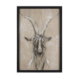Sketch of Animal V (Goat) by Mercana Studio Hand Embellished Framed Art Print Matted under Glass by Mercana at Eve Furniture