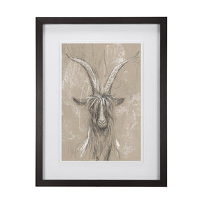 Sketch of Animal V (Goat) by Mercana Studio Hand Embellished Framed Art Print Matted under Glass by Mercana at Eve Furniture