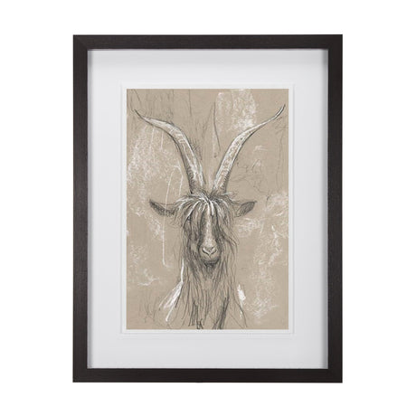 Sketch of Animal V (Goat) by Mercana Studio Hand Embellished Framed Art Print Matted under Glass by Mercana at Eve Furniture