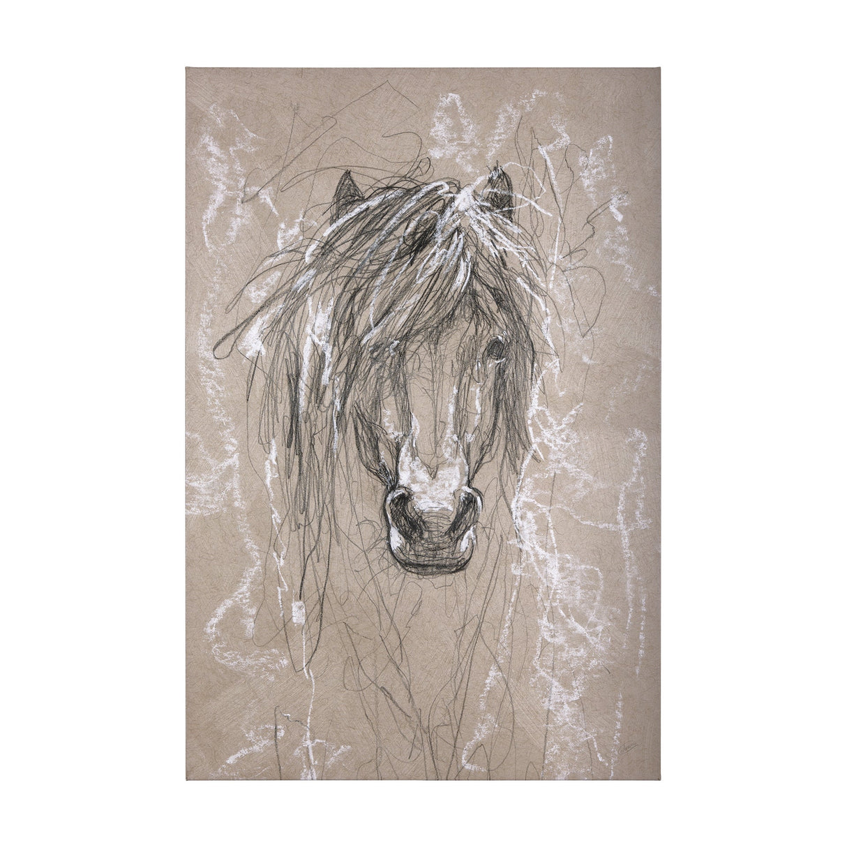 Sketch of animal VI (Pony) by Mercana Studio a Hand Embellished Textured Canvas by Mercana at Eve Furniture