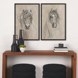 Sketch of Animal VI (Pony) by Mercana Studio Hand Embellished Framed Art Print Matted under Glass by Mercana at Eve Furniture