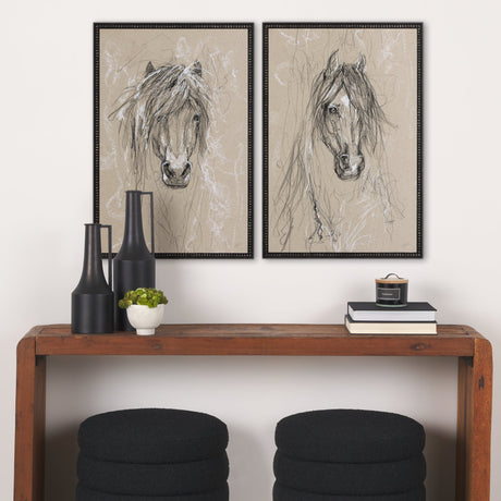 Sketch of Animal VI (Pony) by Mercana Studio Hand Embellished Framed Art Print Matted under Glass by Mercana at Eve Furniture