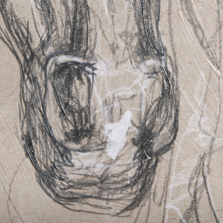 Sketch of animal VII (Horse) by Mercana Studio a Hand Embellished Textured Canvas by Mercana at Eve Furniture