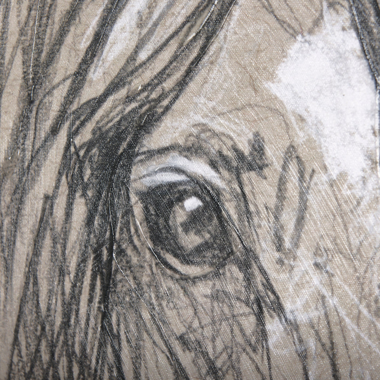 Sketch of animal VII (Horse) by Mercana Studio a Hand Embellished Textured Canvas by Mercana at Eve Furniture