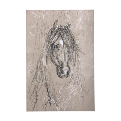 Sketch of animal VII (Horse) by Mercana Studio a Hand Embellished Textured Canvas by Mercana at Eve Furniture